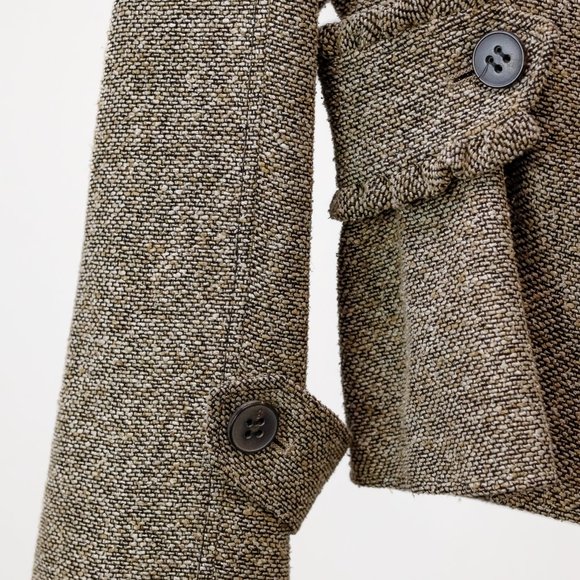 Valentino Brown Tweed Ruffle Jacket - Picture 6 of 10